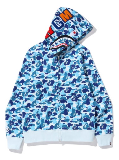 Sweatshirt BAPE ABC Camo Shark Full Zip Hoodie Kék | 1J30-115-007