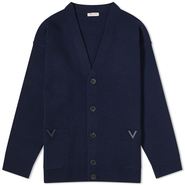 Pulóver Valentino Men's V Logo Cardigan Navy Sötétkék | 4V3KA03I9YW-598