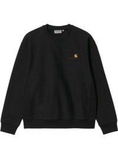 Pulóver Carhartt WIP American Script Crewneck Fekete | I025475_blk