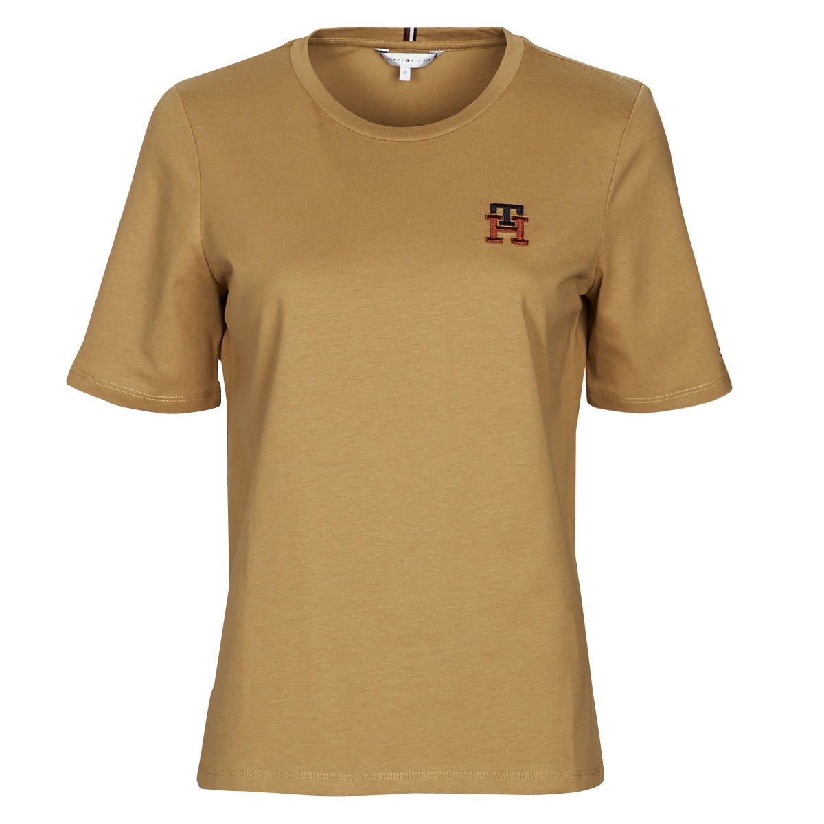 Póló Tommy Hilfiger REG MONOGRAM EMB C-NK SS T-Shirt Bézs | WW0WW37433-GW8, 0