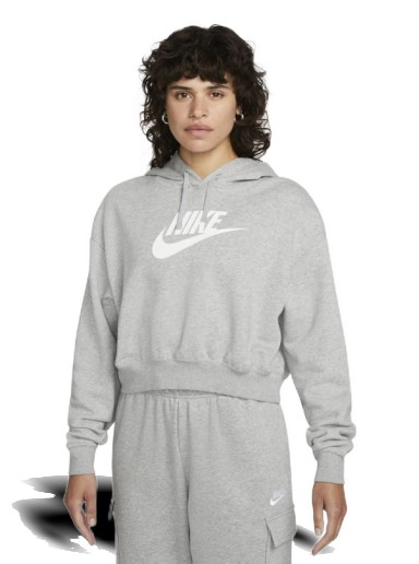 Sweatshirt Nike Sportswear Club Fleece Oversized Crop Graphic Hoodie Szürke | DQ5850-063