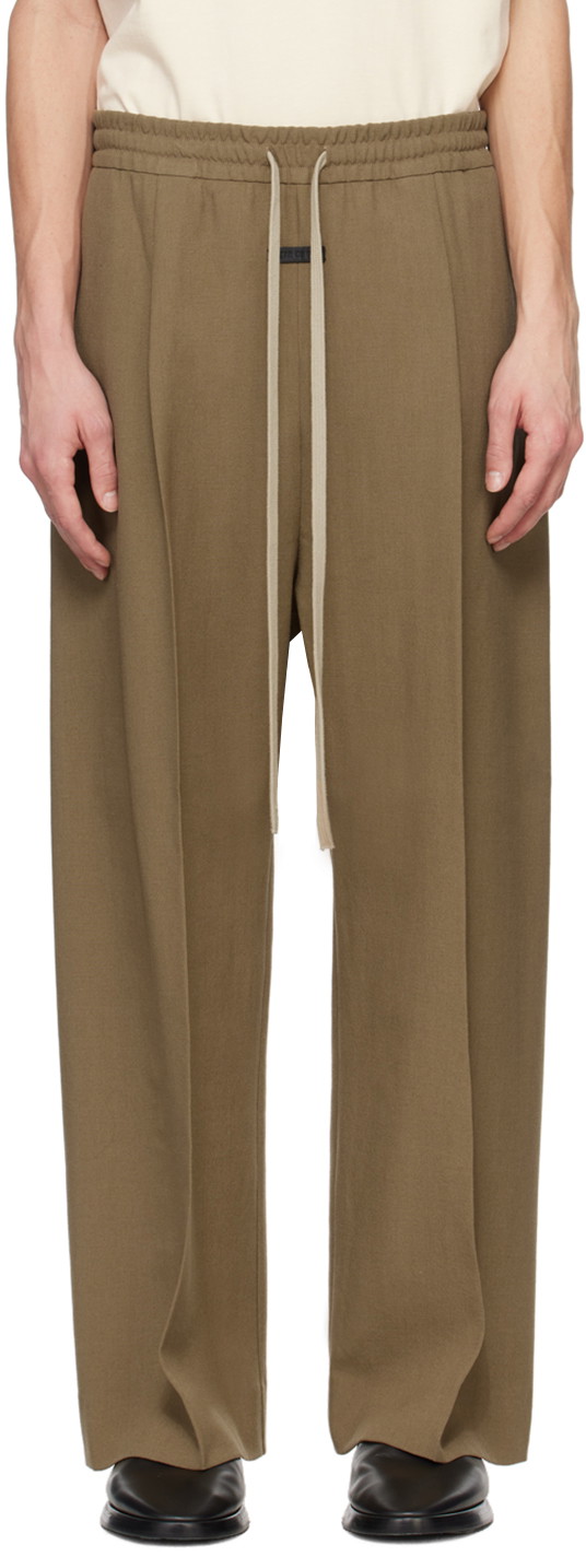 Nadrág Fear of God Brown Pleated Trousers Barna | FG840-400WOL