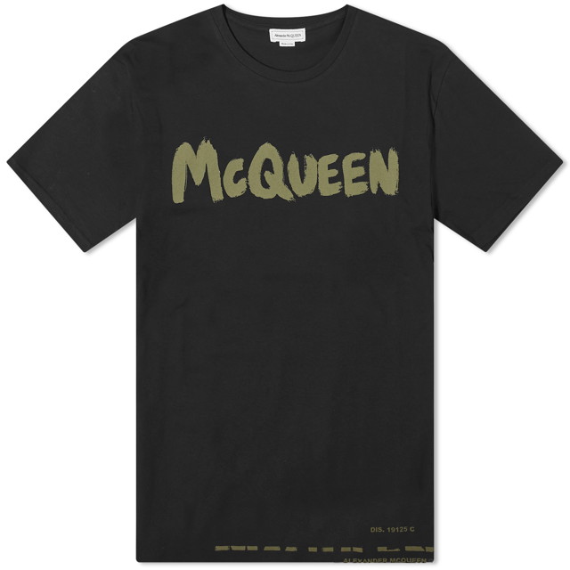 Póló Alexander McQueen Graffiti Logo T-Shirt Fekete | 622104QTAAC-0519
