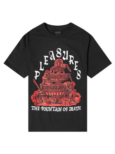 Póló Pleasures Fountain T-Shirt Black Fekete | P23SU040-BLK