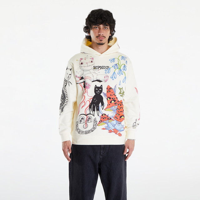 Sweatshirt RIPNDIP Travis Hoodie Off White Fehér | RNDSPR24113