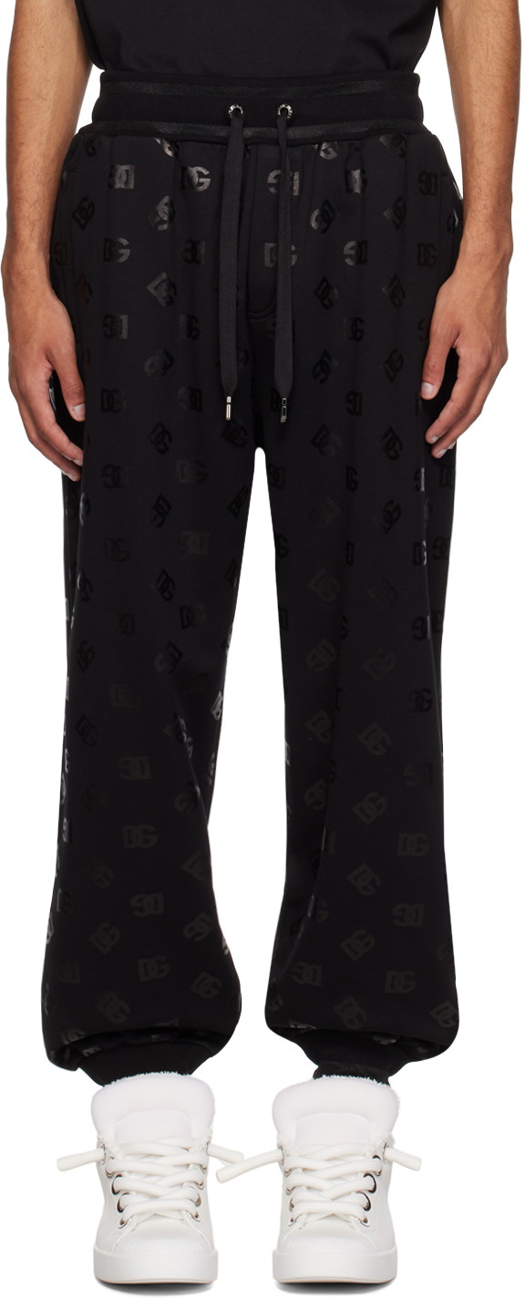 Sweatpants Dolce & Gabbana Black Monogram Sweatpants Fekete | GVXAHTFU7DU, 0