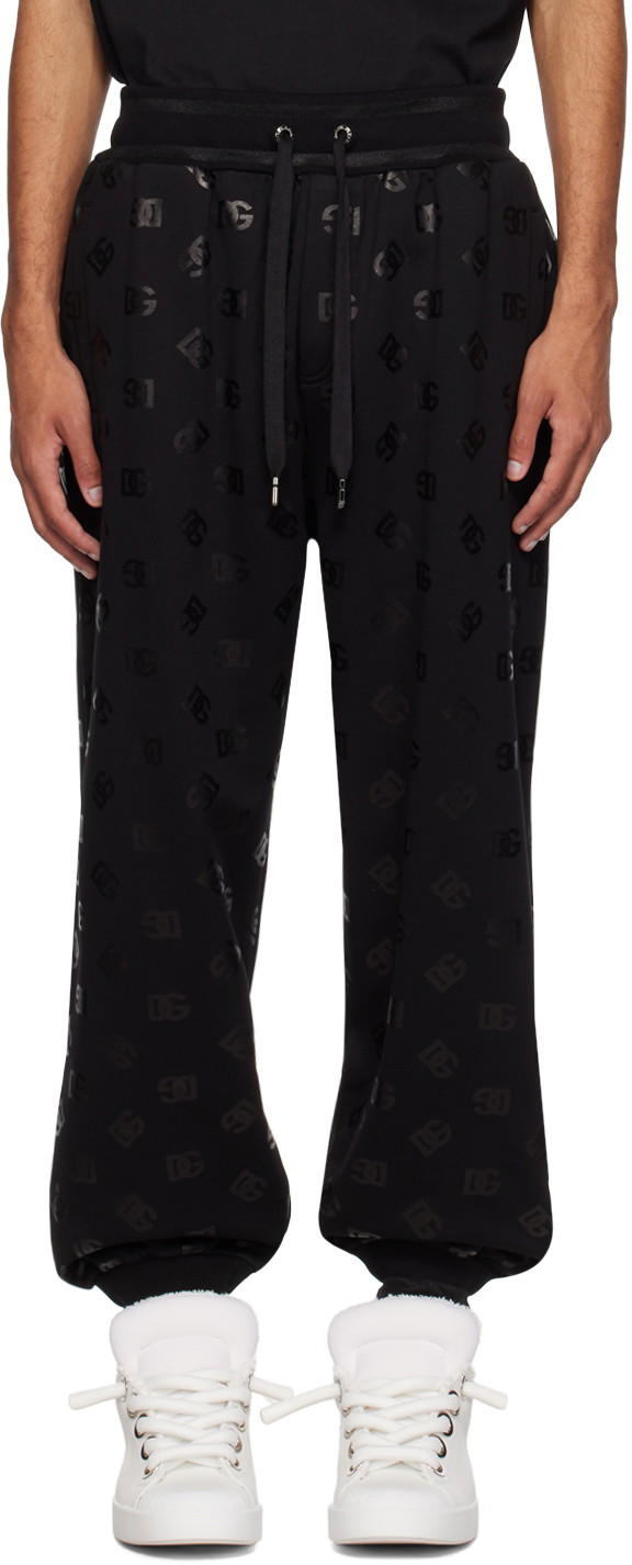 Sweatpants Dolce & Gabbana Black Monogram Sweatpants Fekete | GVXAHTFU7DU