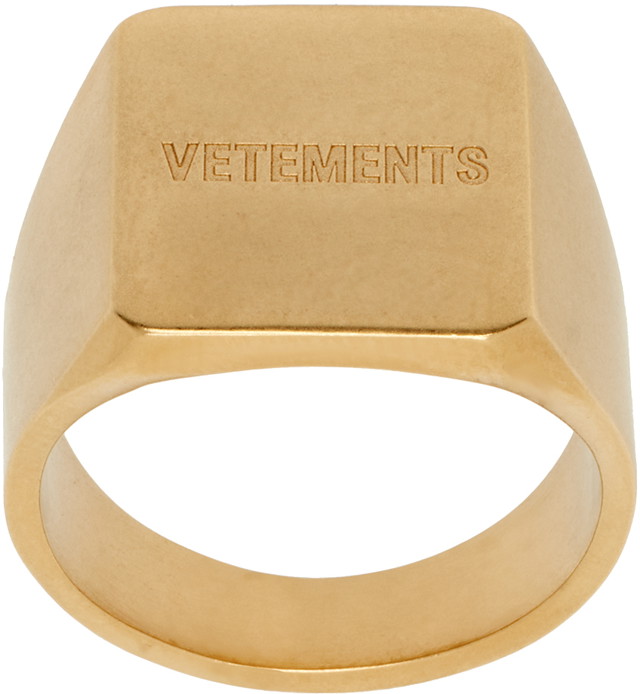 Gyűrűk VETEMENTS Iconic Logo Ring Bézs | UE64RI200G