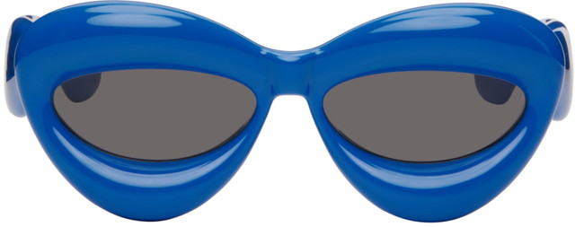 Blue Inflated Cat-Eye Sunglasses