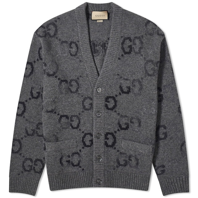 Pulóver Gucci Knit Cardigan Szürke | 770507-XKDSJ-1128