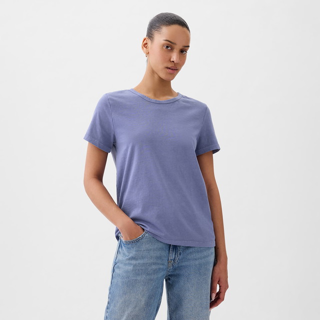 Póló GAP Crewneck Tee Larkspur Orgona | 795346-85