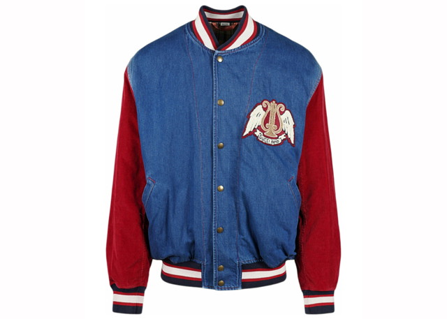 Bomber dzsekik Gucci Denim Bomber Jacket Red/Blue Kék | 569748-XDAMF-4034