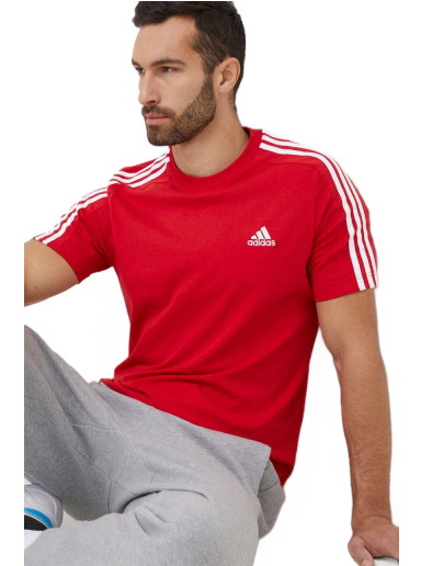 Póló adidas Performance Essentials Single Jersey 3-Stripes T-Shirt 
Piros | IC9339