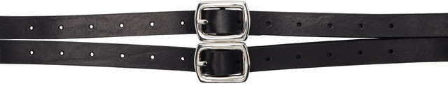 Övek Maison Margiela MM6 Double Buckle Belt Fekete | SA5TP0009 P5553