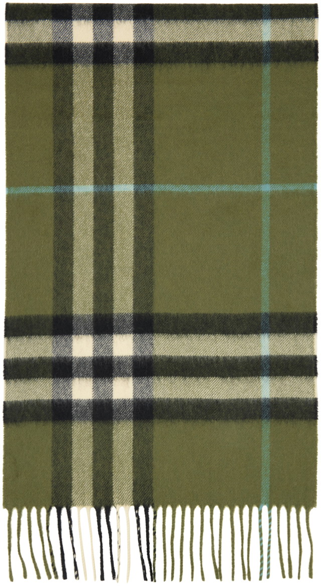 Sálak és kendők Burberry Check Scarf Green Zöld | 8077885