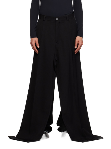 Nadrág Balenciaga Black Double Front Trousers Fekete | 768814-TPT15-1000