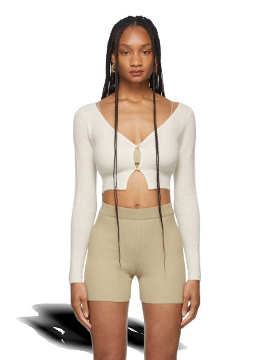 Crop topok Jacquemus Off-White La Montagne 'Le Cardigan Alzou' Fehér | 213KN203-2360