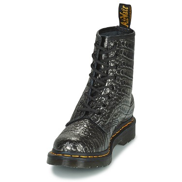 Sneakerek és cipők Dr. Martens 1460 Gunmetal Wild Croc Emboss Fekete | 27249029, 2