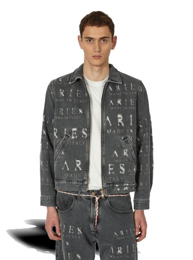 Dzsekik Aries Destroyed Zip Jean Jacket Szürke | FUAR71303 BLK