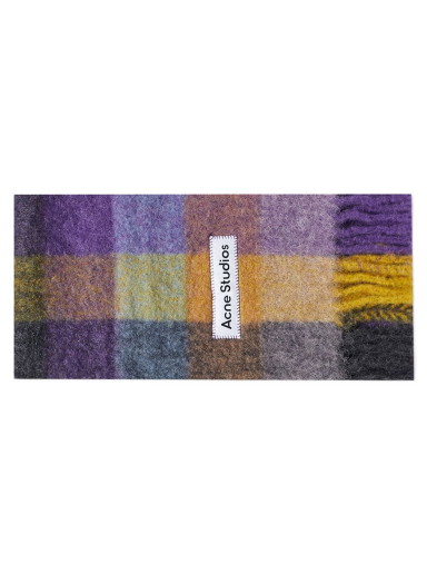 Sálak és kendők Acne Studios Vally Check Scarf Anthracite/Yellow/Purple Többszínű | CA0084-DDH