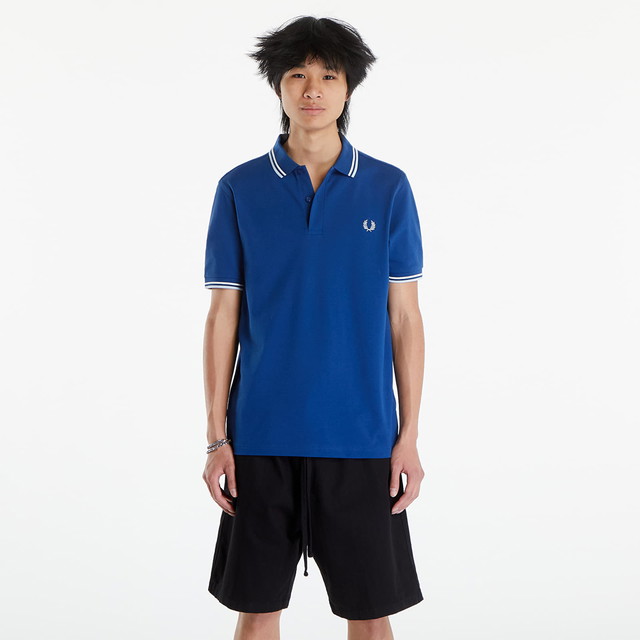 Pólóingek Fred Perry Twin Tipped Shirt Shdcob/Snow white/Light ice Kék | M3600 V29