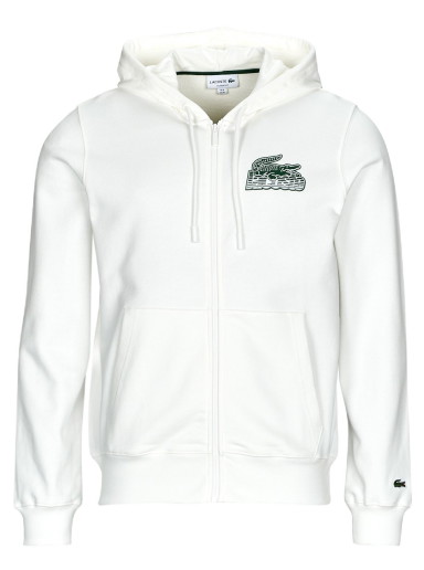 Sweatshirt Lacoste Unbrushed Fleece Zip-Up Hoodie Fehér | SH5088-70V