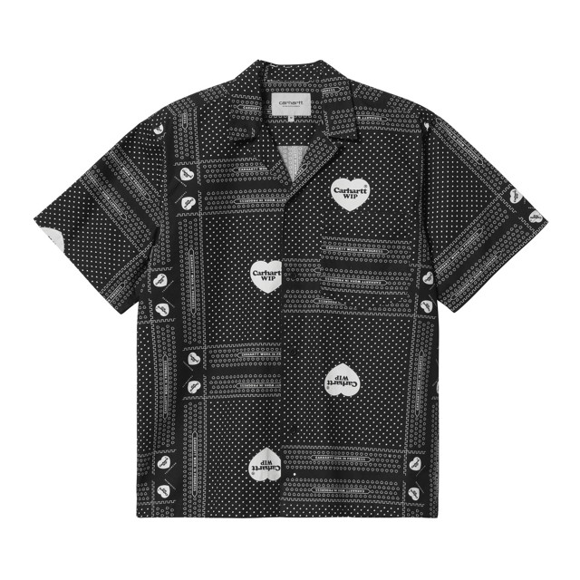 Ing Carhartt WIP Heart Bandana Shirt Fekete | I033075_24M_XX