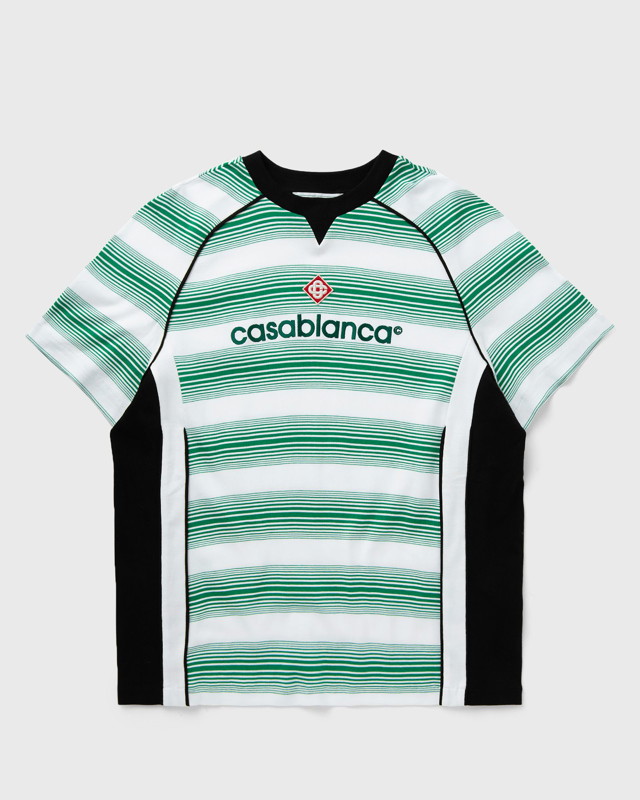 Póló Casablanca LOGO STRIPE PANELLED T-SHIRT Zöld | MS24-JTP-239-01