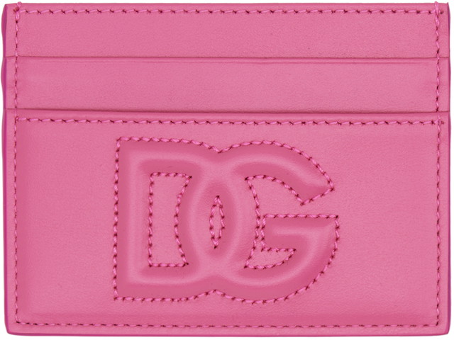 Pénztárca Dolce & Gabbana Pink Embossed Card Holder Rózsaszín | BI0330AG081