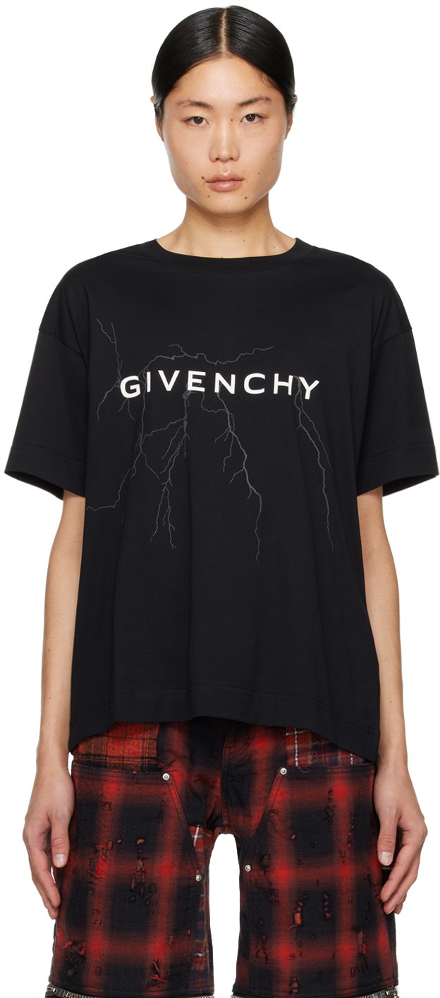 Póló Givenchy Boxy T-Shirt Fekete | BM71JB3YJ9001