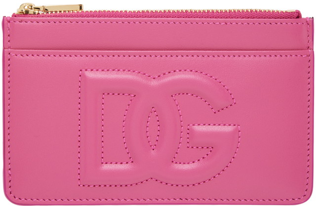 Pénztárca Dolce & Gabbana Pink Embossed Card Holder Rózsaszín | BI1261AG081