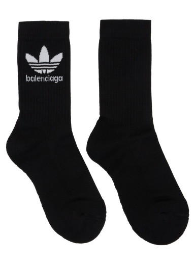 Zoknik és harisnyanadrágok Balenciaga x adidas Edition Logo Socks Fekete | 712178 3C6B7