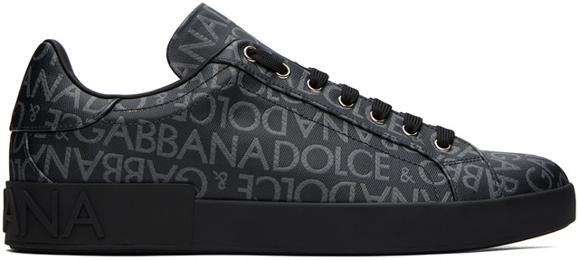 Sneakerek és cipők Dolce & Gabbana Black Portofino Sneakers Fekete | CS1772AN237