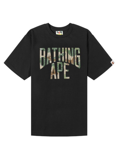 Póló BAPE Layered Line Camo College T-Shirt Fekete | 001TEJ801030M-BLK