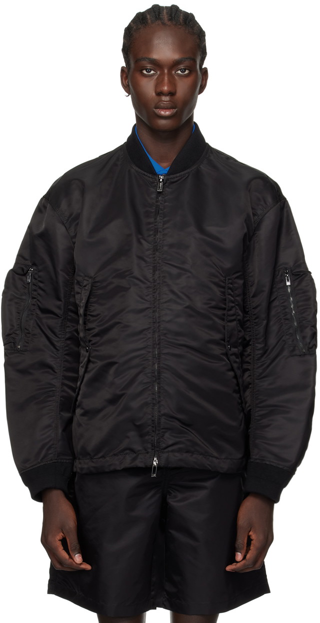 Dzsekik Emporio Armani Vented Bomber Jacket Fekete | 3D1BB6 1NJWZ