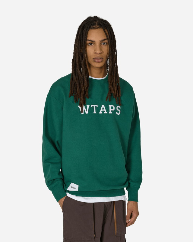 Sweatshirt WTAPS Academy Crewneck Sweatshirt Green Zöld | 241ATDT-CSM03 GRN