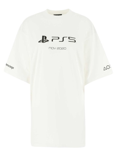 Póló Balenciaga PlayStation x Boxy T-shirt Fehér | 651795.TKVF3 9040