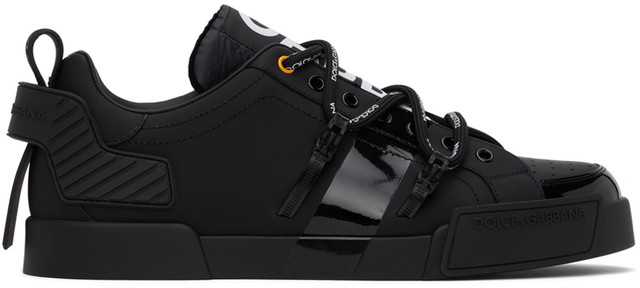 Sneakerek és cipők Dolce & Gabbana Black Portofino Sneakers Fekete | CS1783AJ986