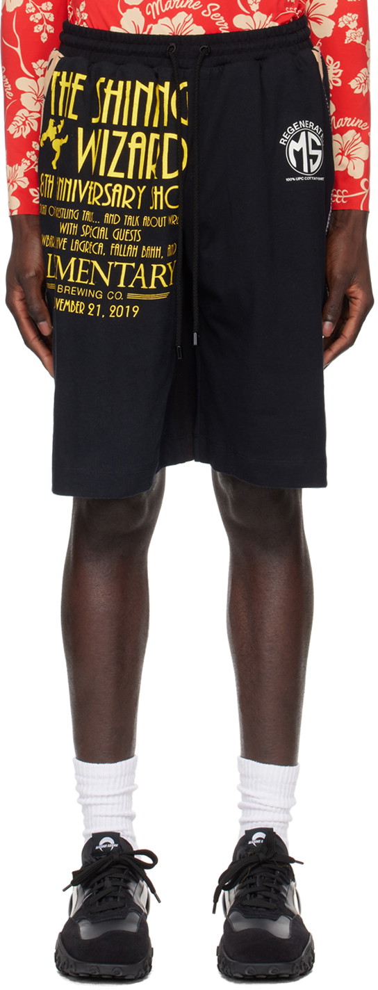 Rövidnadrág Marine Serre Regenerated T-Shirt Shorts Fekete | MSH007 UJER0003