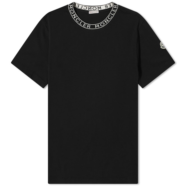 Póló Moncler Collar Logo T-Shirt Black Fekete | 8C000-24-8390T-999