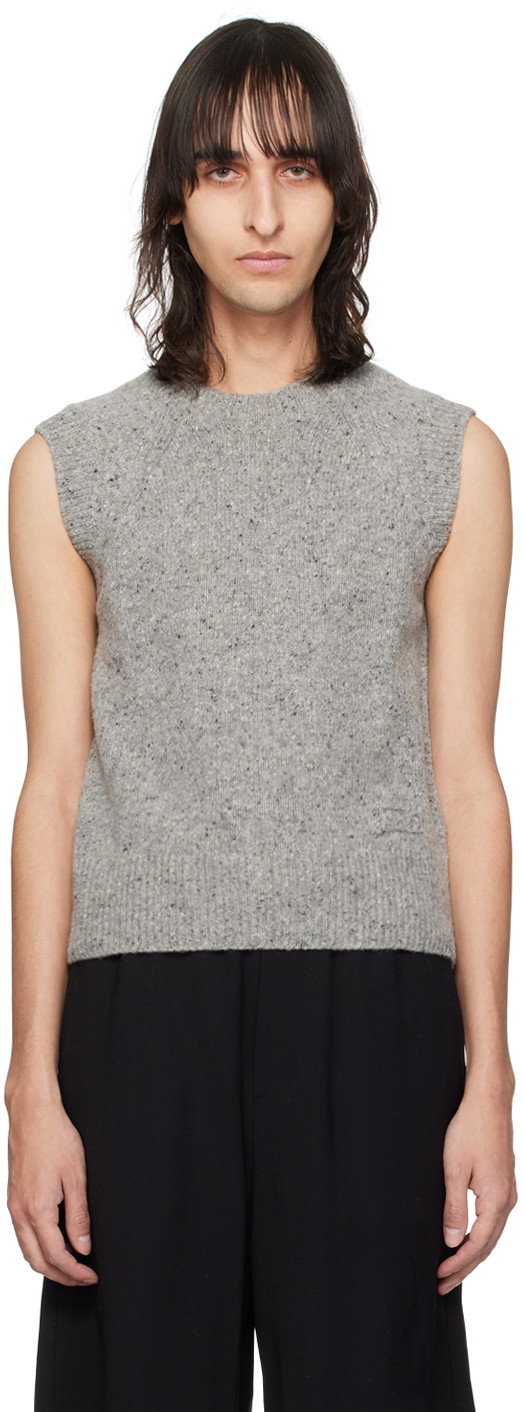 Mellények AMI Crewneck Vest Szürke | HKS735.KN0038