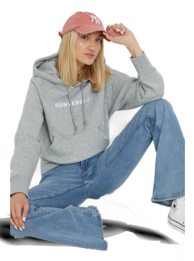 Sweatshirt Converse Wordmark Fleece Hoodie Szürke | 10023717.A02