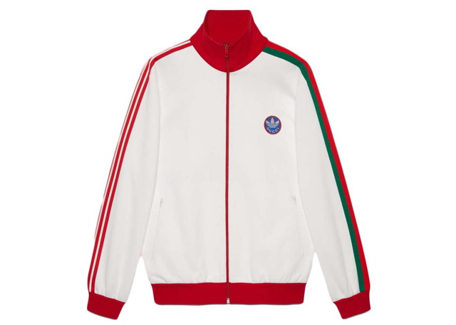 Dzsekik Gucci adidas x Cotton Jersey Jacket White Fehér | 692108 XJEKY 9088