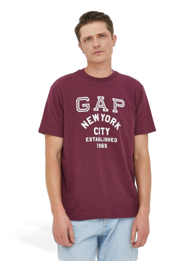 Póló GAP Cotton T-Shirt Burgundia | 429932.00PLUMPUDD