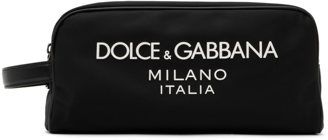 Utazótáskák Dolce & Gabbana Black Logo Toiletry Bag Fekete | BT0989AG182