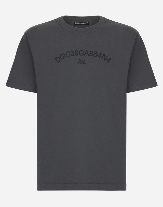 Póló Dolce & Gabbana Cotton T-shirt With Logo Fekete | G8PN9TG7M3KN9299