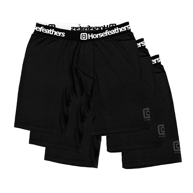 Boxerek Horsefeathers Boxers Dynasty Long 3-Pack Boxer Shorts Black Fekete | AM195A