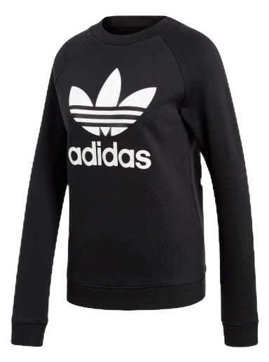 Sweatshirt adidas Originals adidas Trifoil Crewneck Sweatshirt Black/White Fekete | DV2612