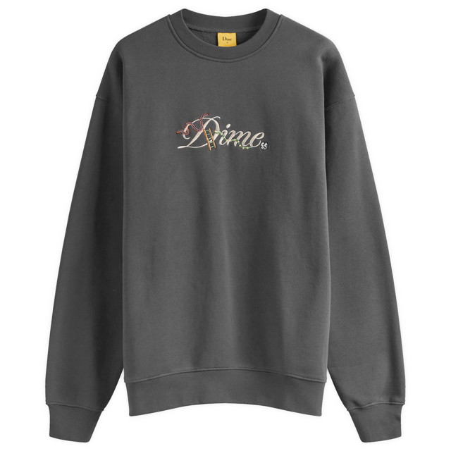 Sweatshirt Dime Cursive Snake Crew Szürke | DIMESP24D219BLK