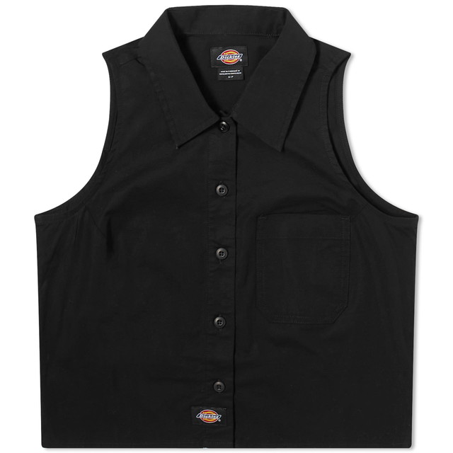 Ing Dickies Sleeveless Work Shirt Fekete | DK0A4YSVBLK1